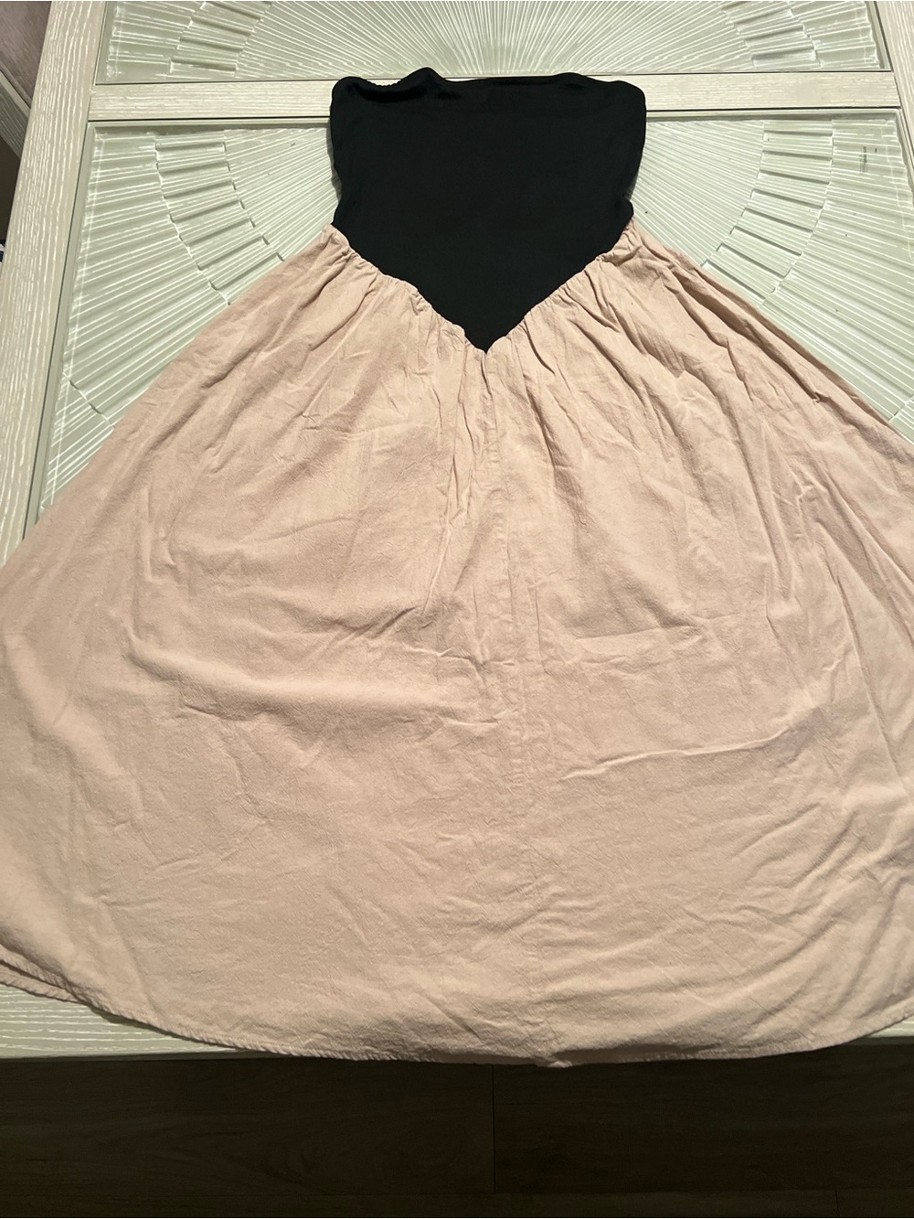 SHEIN Black & Blush Pink Two-Tone A-Line Skirt